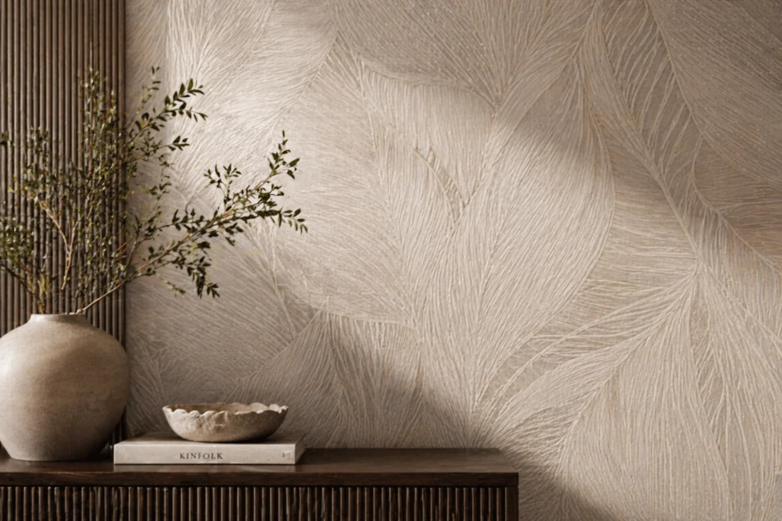 Professionally installed wallpaper and wallcovering in a refined Phoenix interior